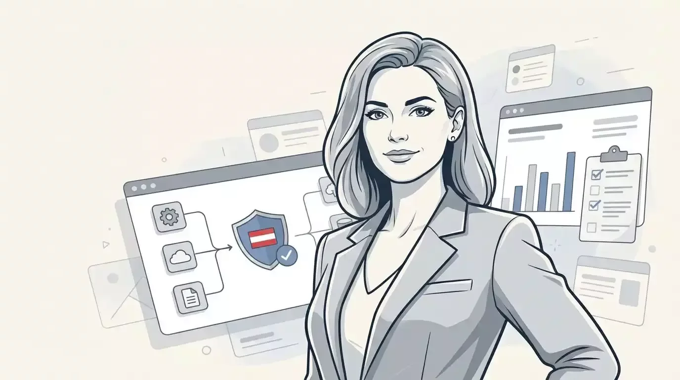 Frau vor Daten-Dashboard